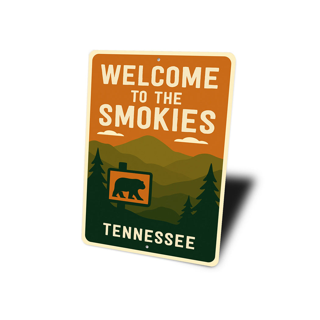 Welcome to the Smokies Sign Tennessee Aluminum Decor