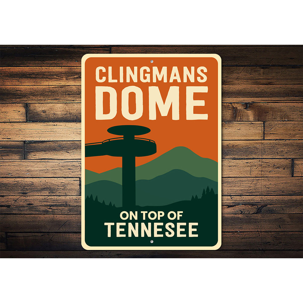 Clingmans Dome Sign On Top of Tennessee Aluminum Decor