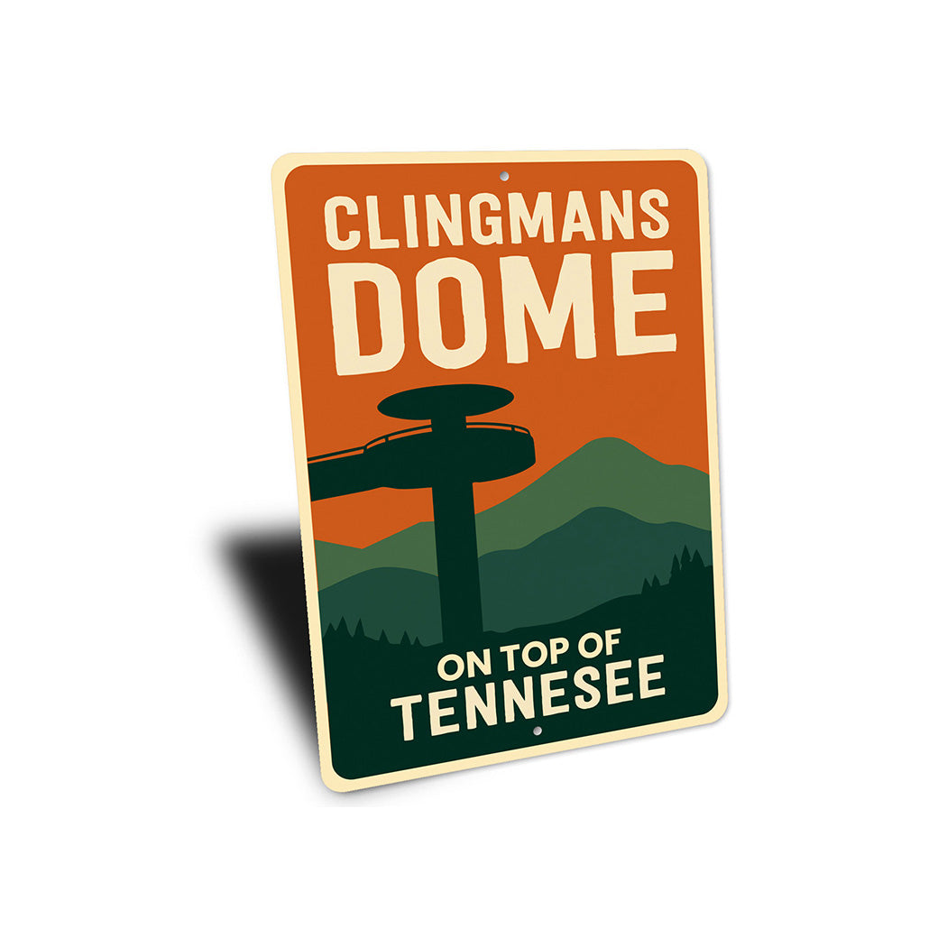 Clingmans Dome Sign On Top of Tennessee Aluminum Decor