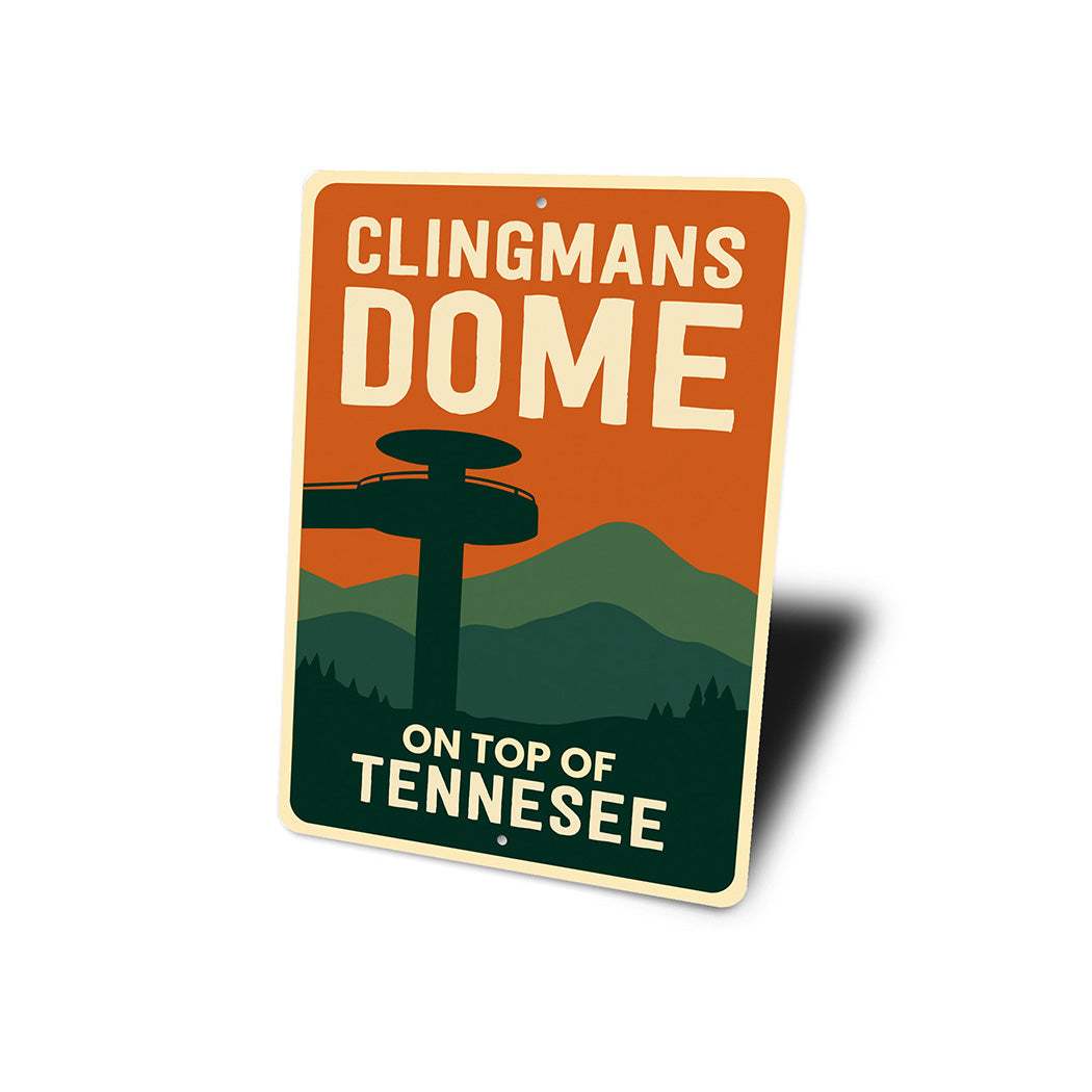 Clingmans Dome Sign On Top of Tennessee Aluminum Decor