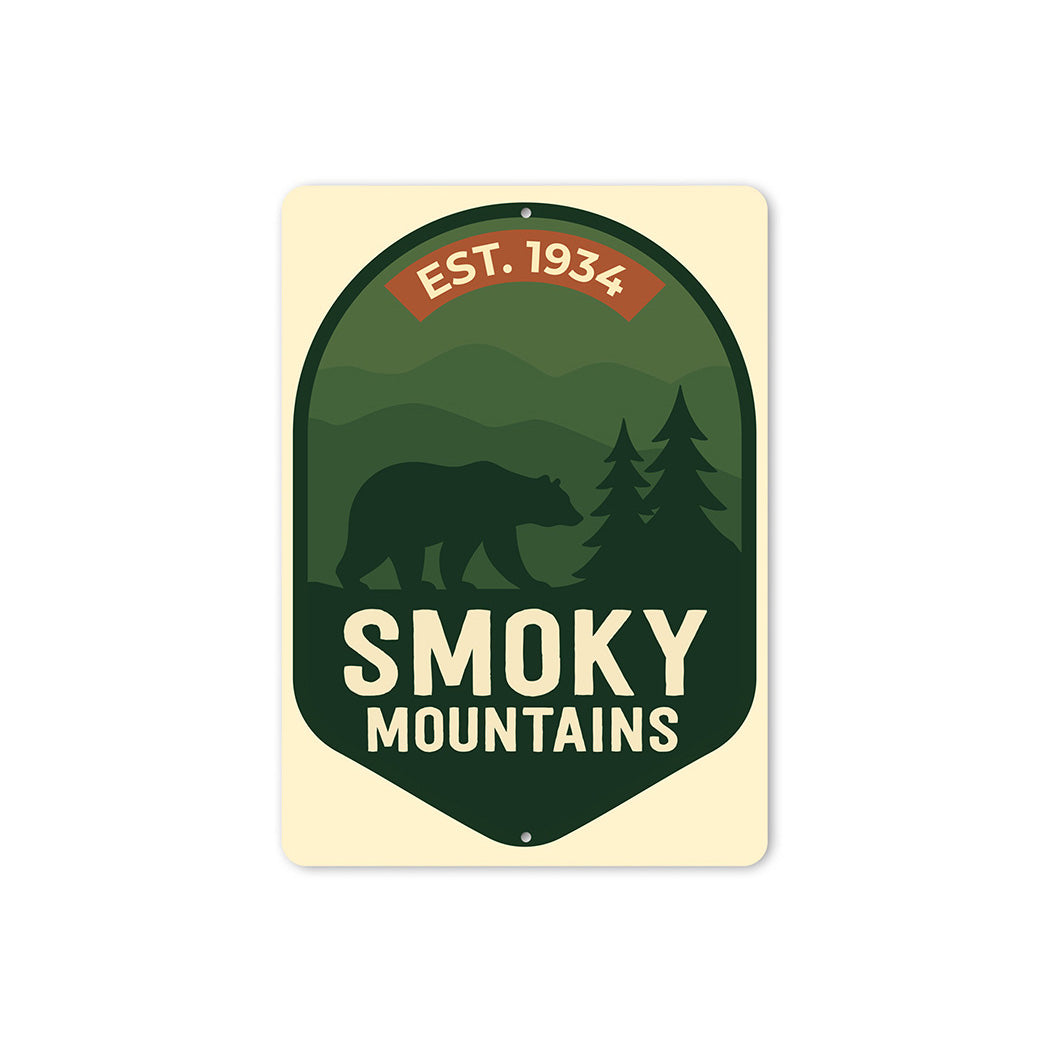 Est. 1934 Smoky Mountains Aluminum Sign National Park Decor