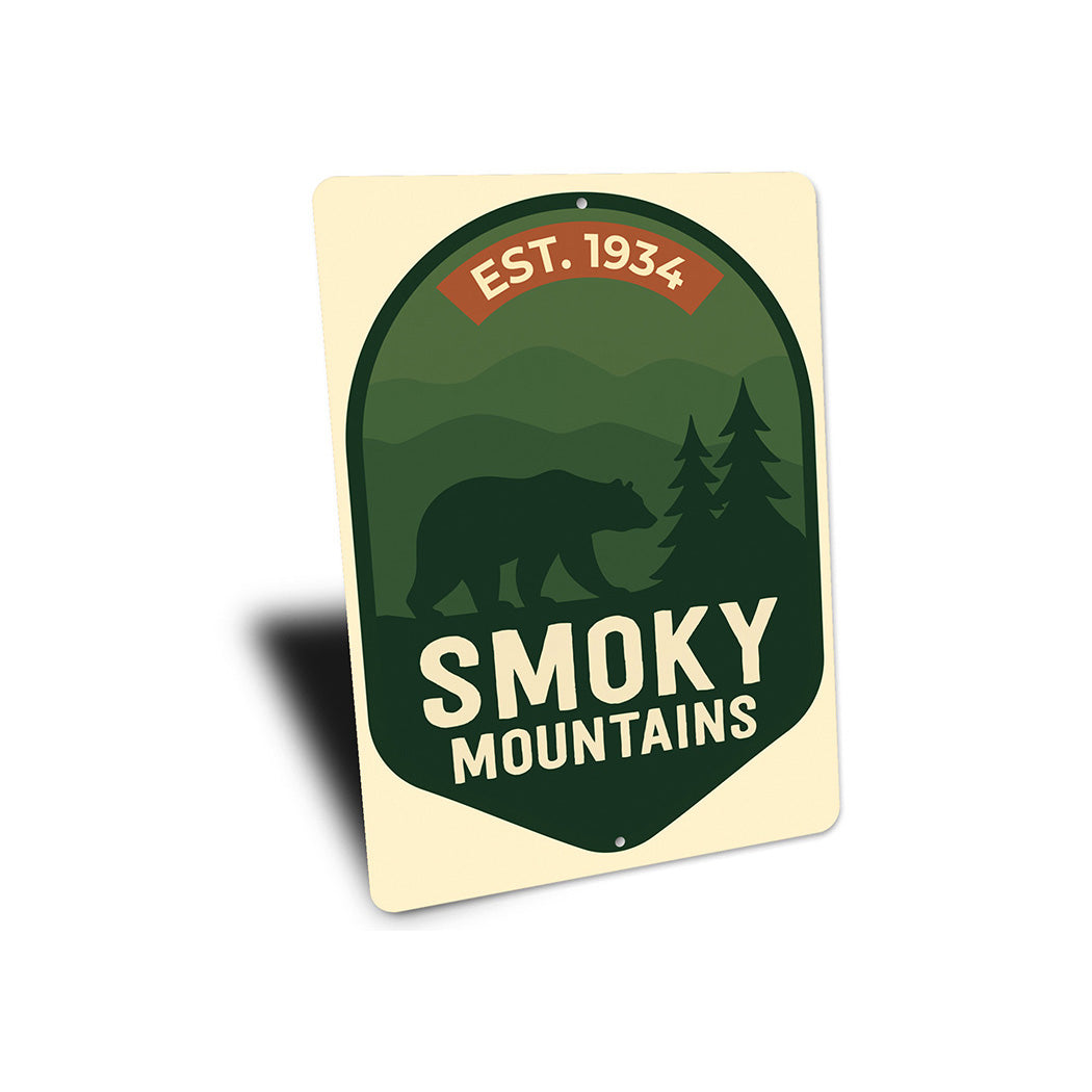 Est. 1934 Smoky Mountains Aluminum Sign National Park Decor