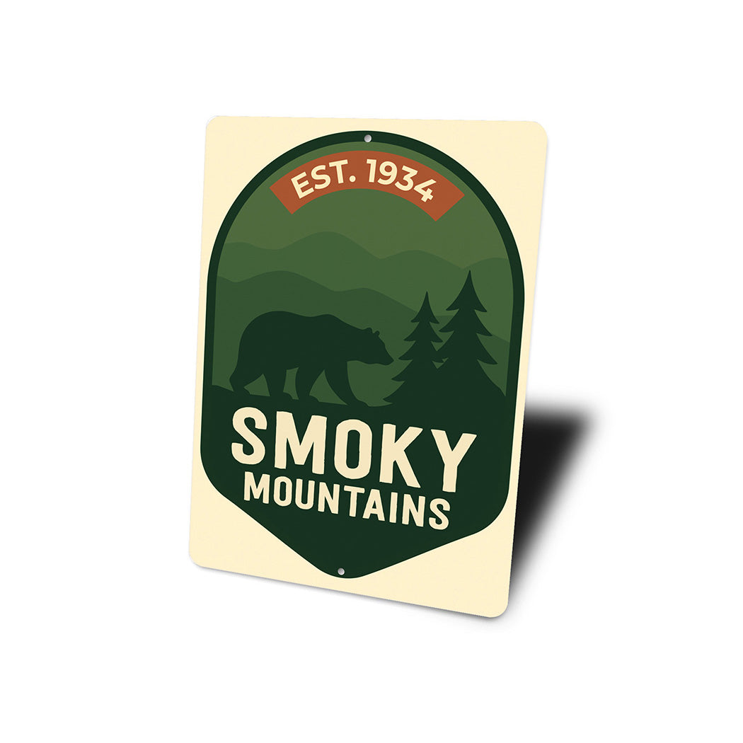 Est. 1934 Smoky Mountains Aluminum Sign National Park Decor