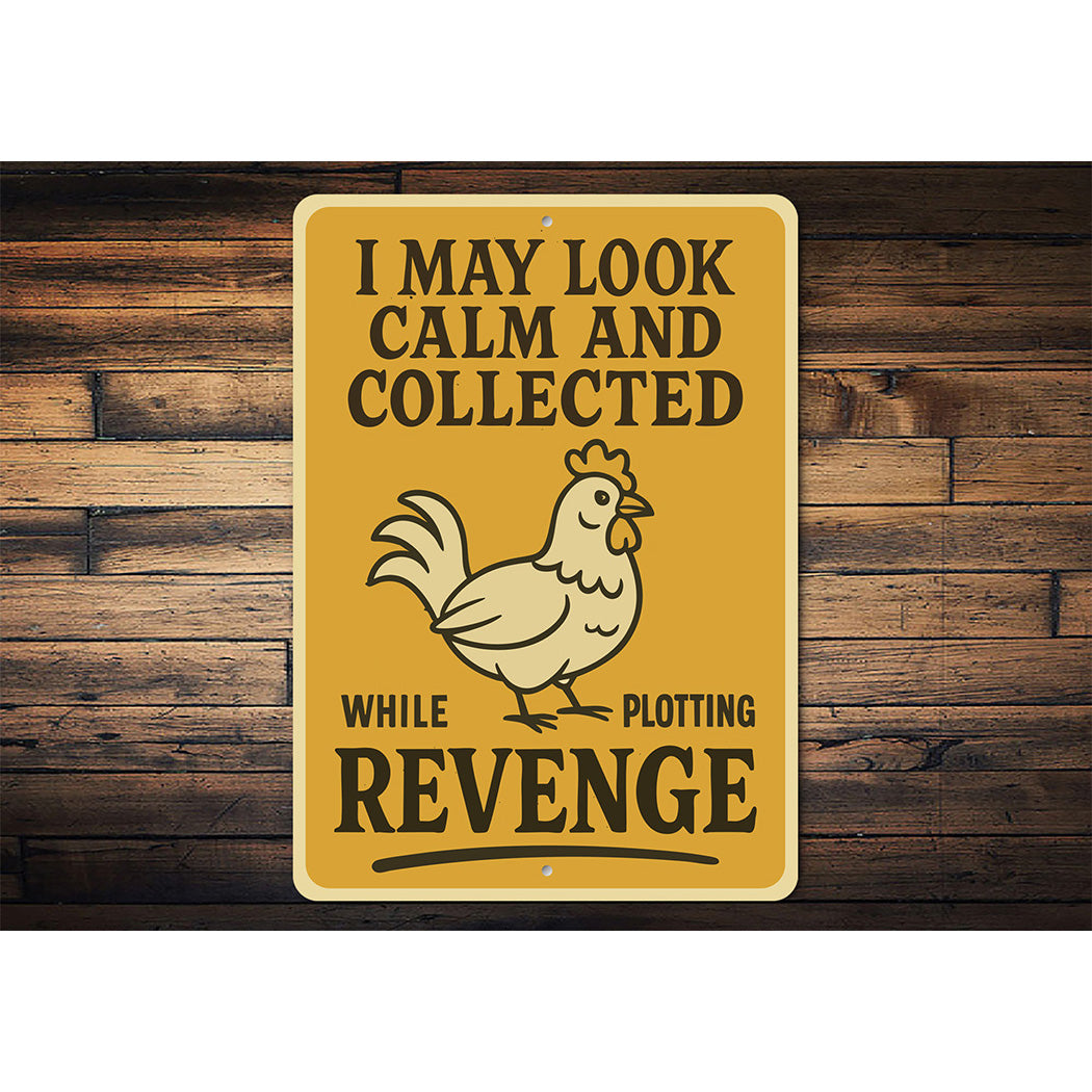 Plotting Revenge Aluminum Sign Funny Sarcastic Wall Decor