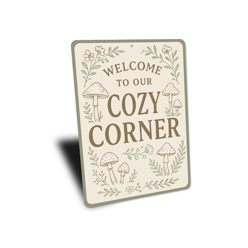 Welcome to Our Cozy Corner Metal Heartwarming Home Sign