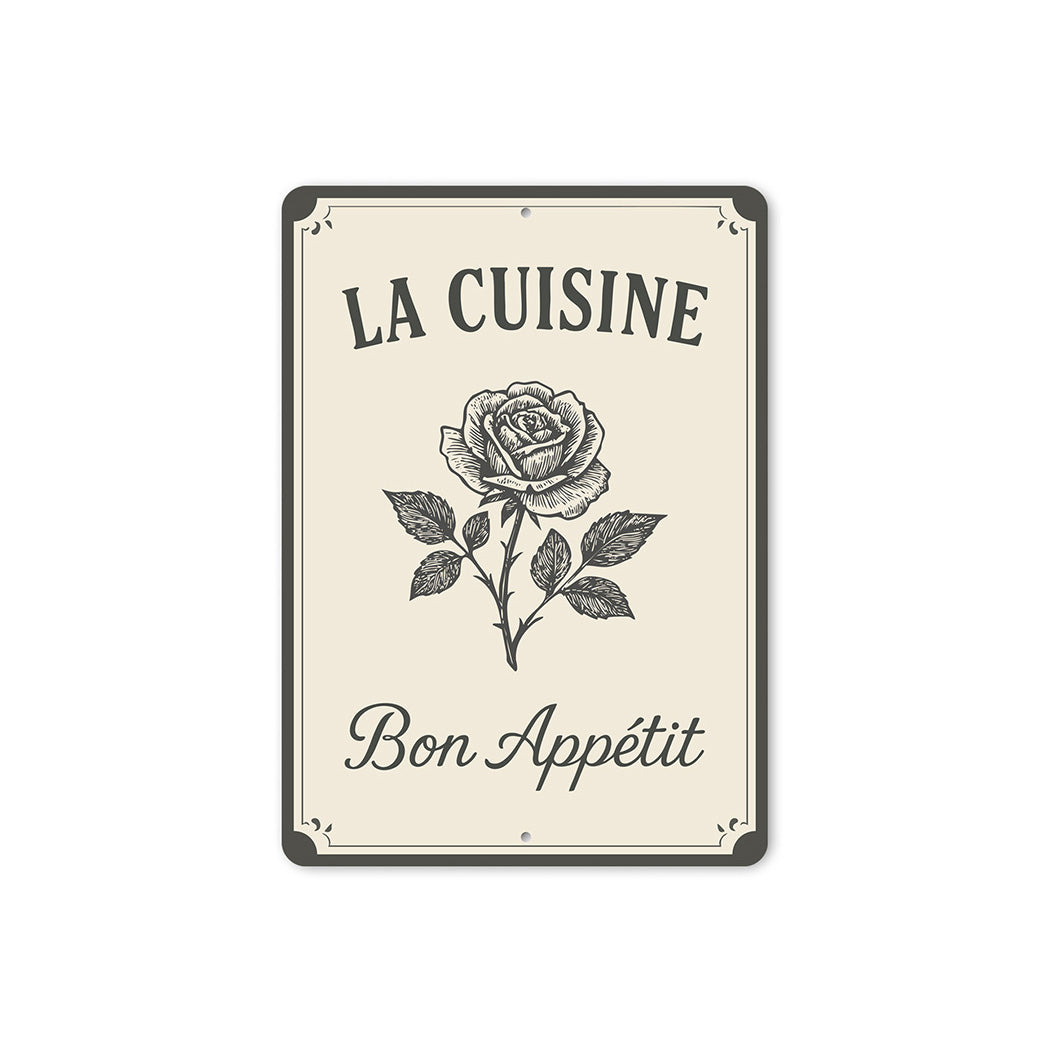 La Cuisine Bon Appétit Aluminum Sign French Kitchen Decor