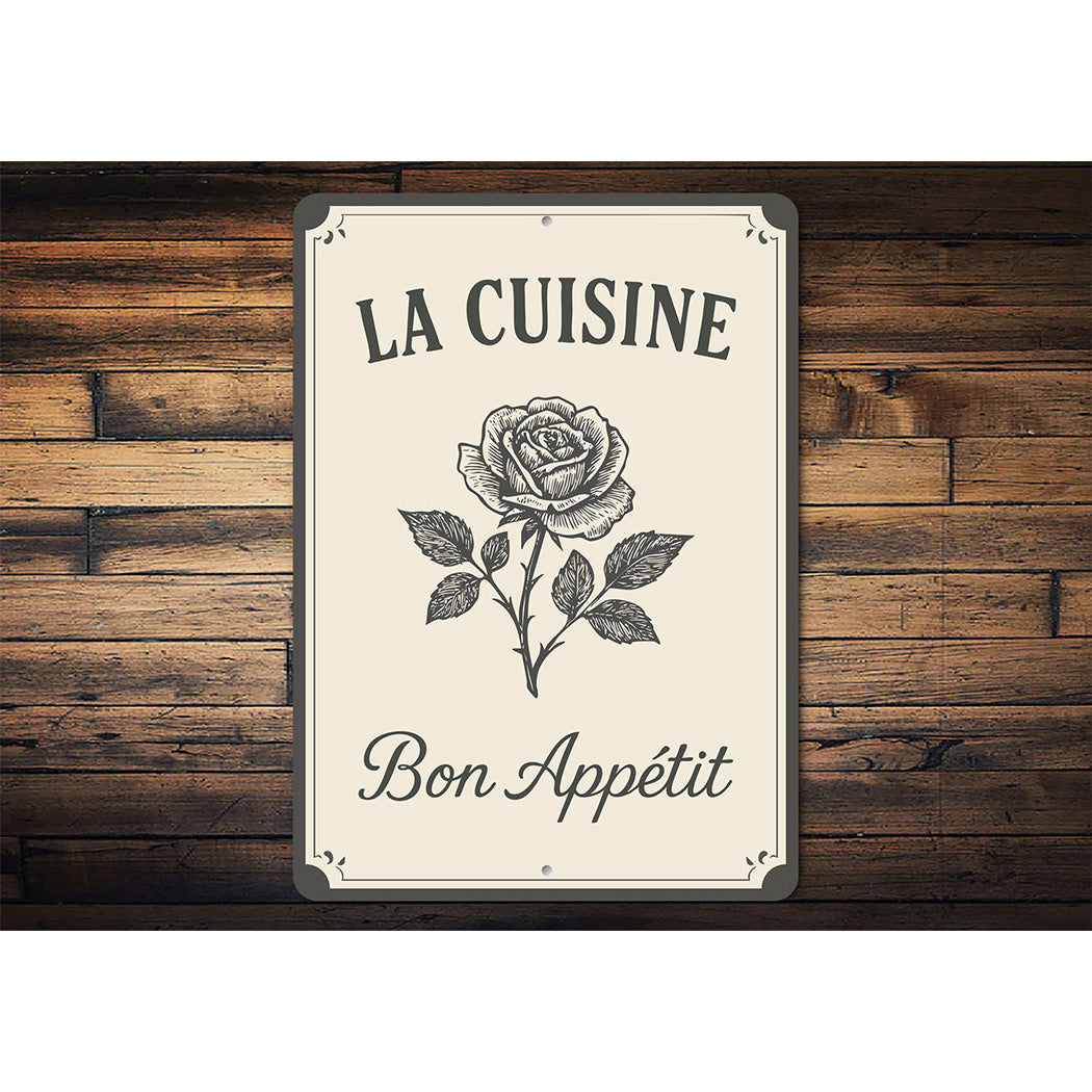 La Cuisine Bon Appétit Aluminum Sign French Kitchen Decor