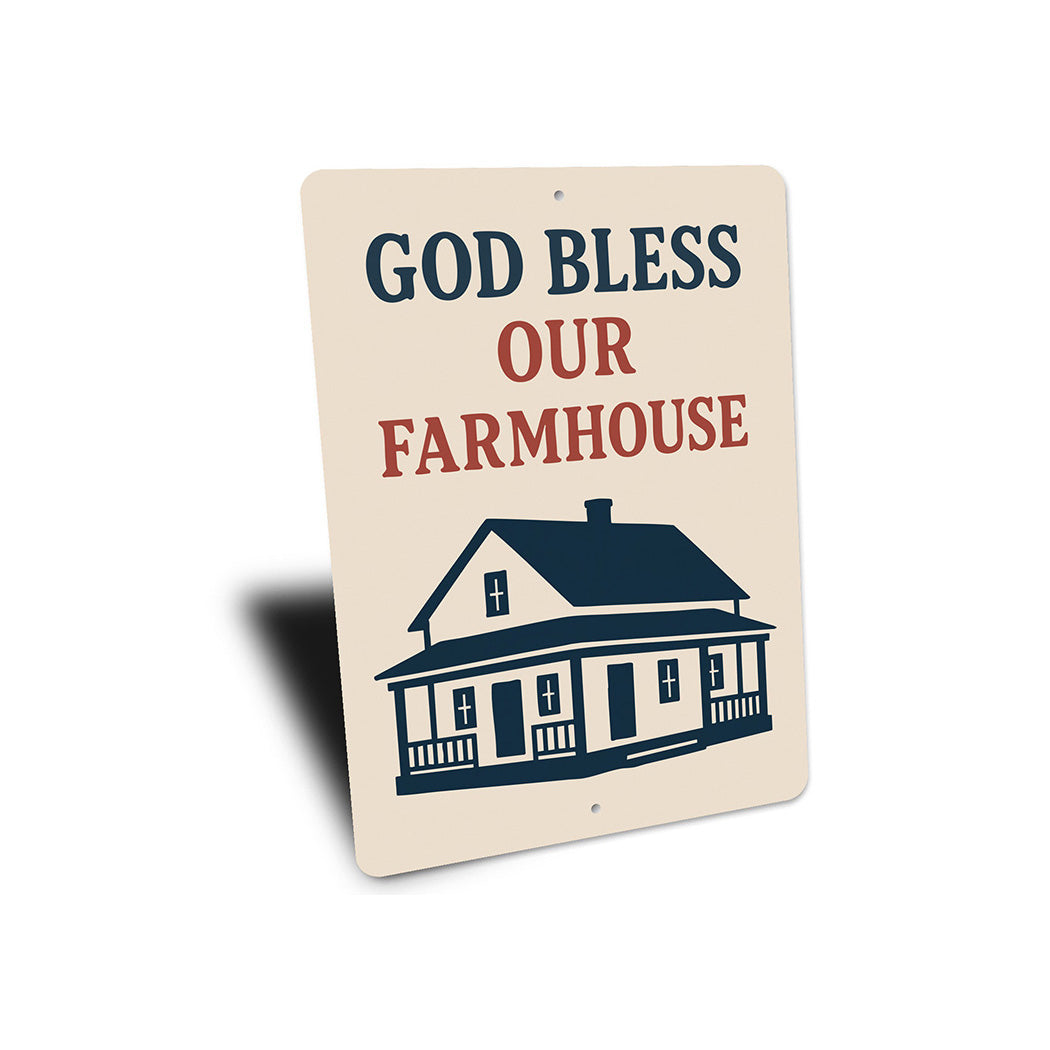 God Bless Our Farmhouse Aluminum Sign Rustic Home Decor