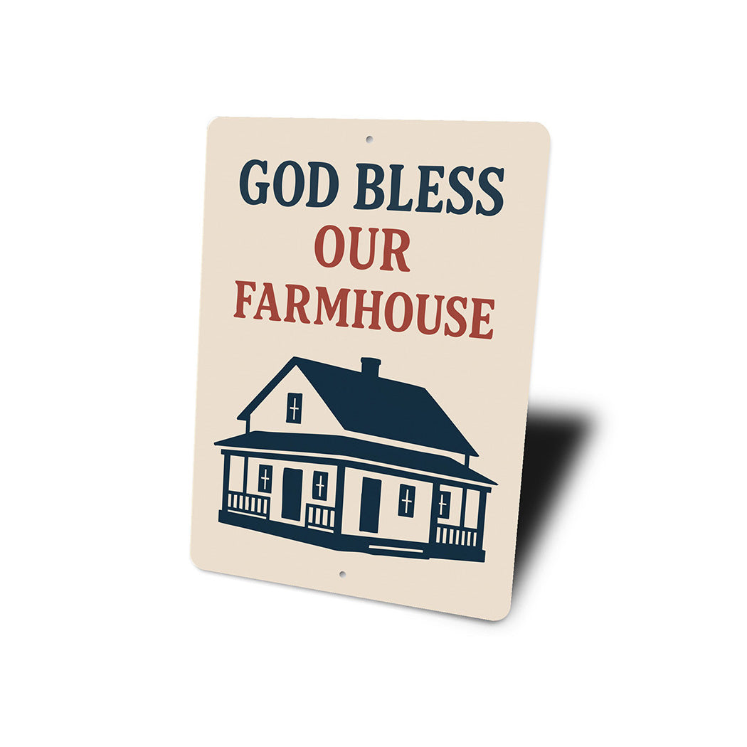 God Bless Our Farmhouse Aluminum Sign Rustic Home Decor