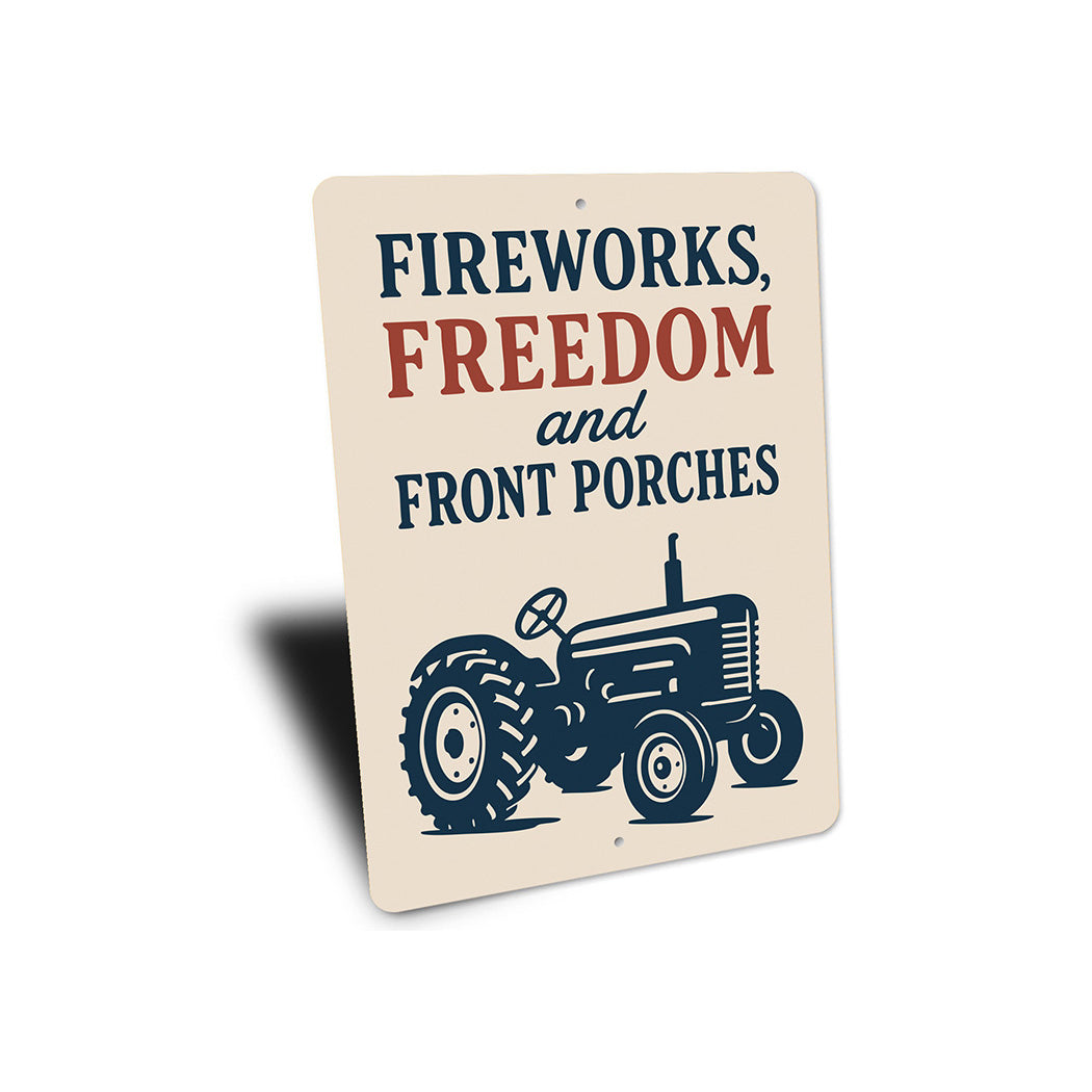 Fireworks Freedom Front Porches Metal Sign Patriotic Decor