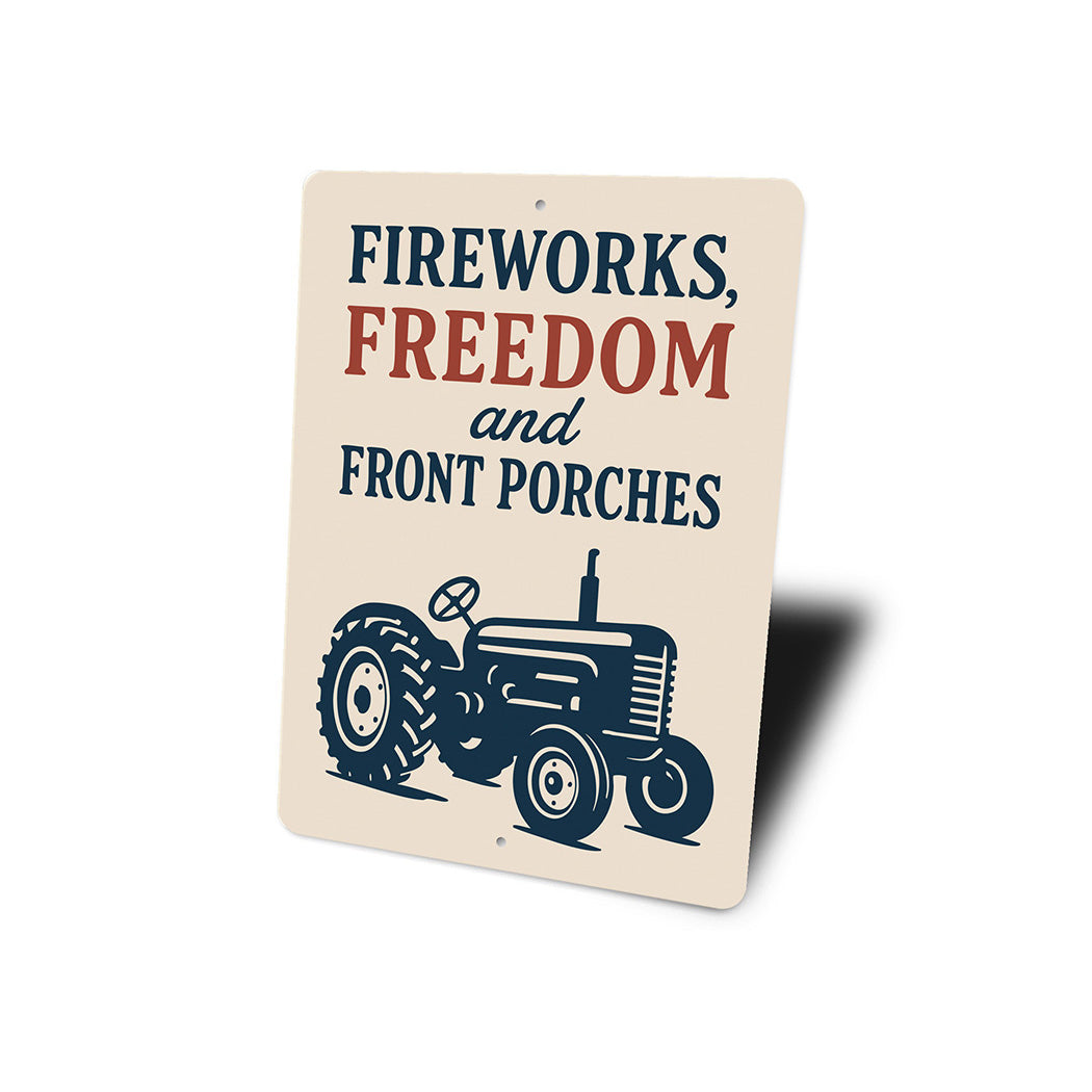 Fireworks Freedom Front Porches Metal Sign Patriotic Decor