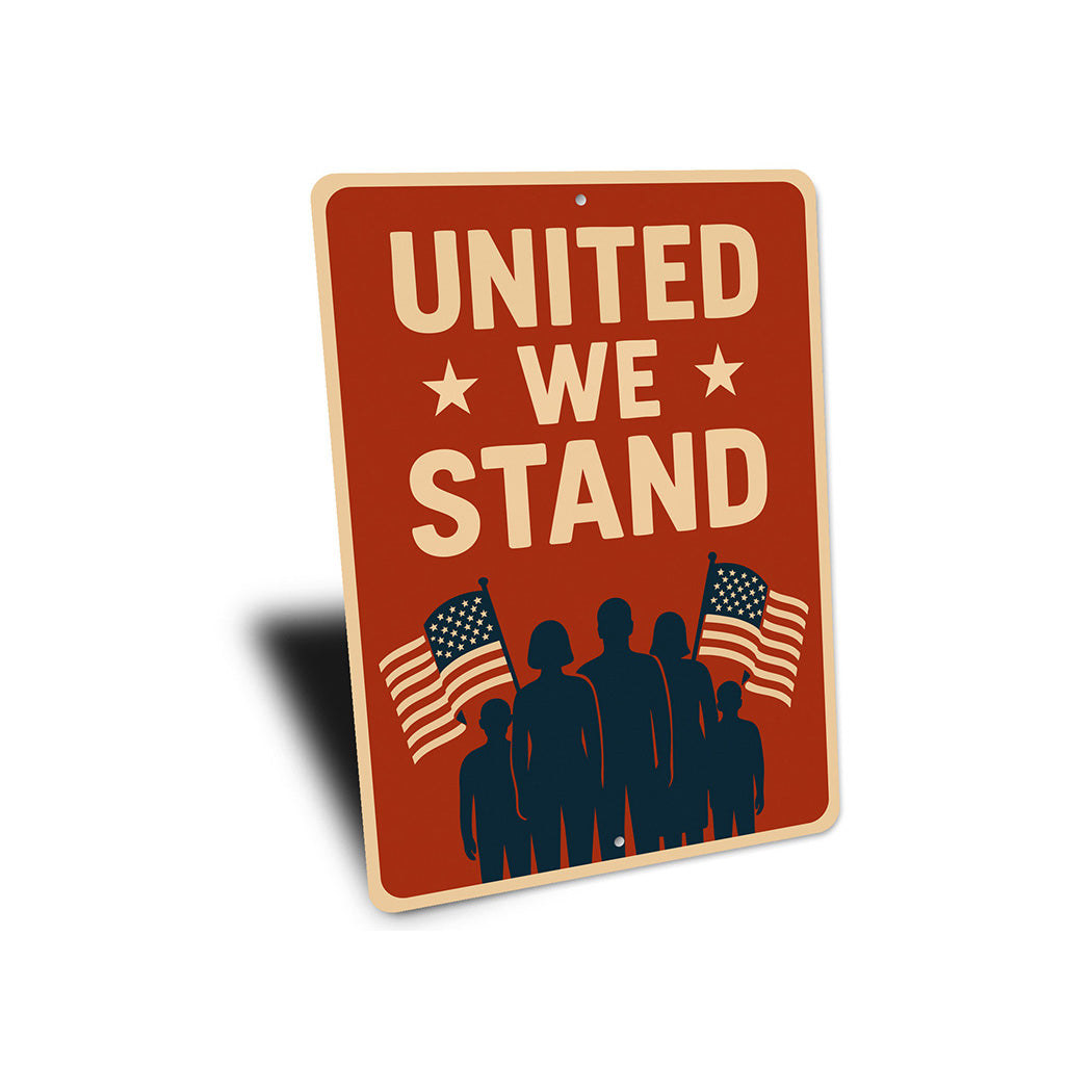 United We Stand Aluminum Sign Patriotic Wall Decor