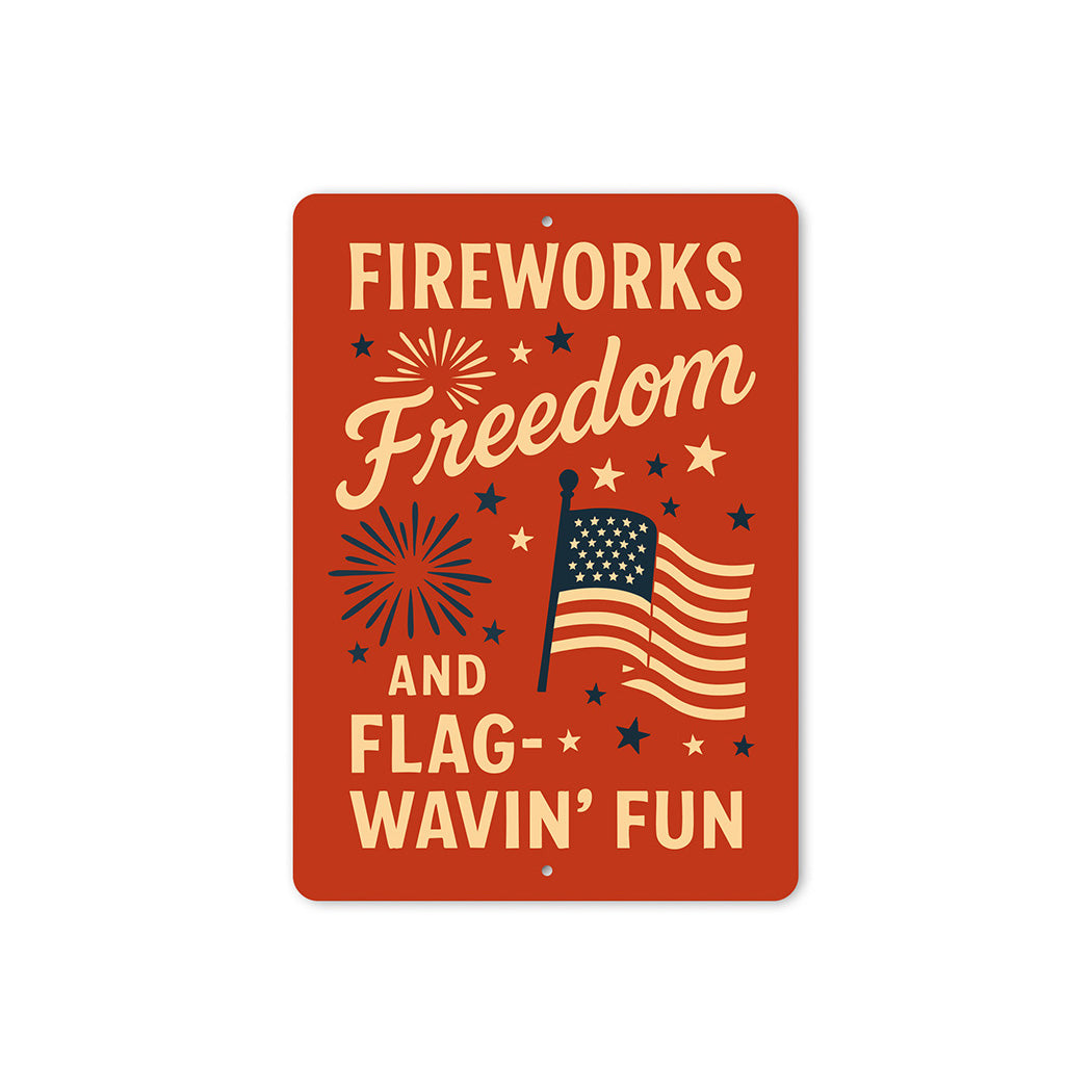 Fireworks Freedom & Flag-Wavin' Fun Metal Patriotic Decor