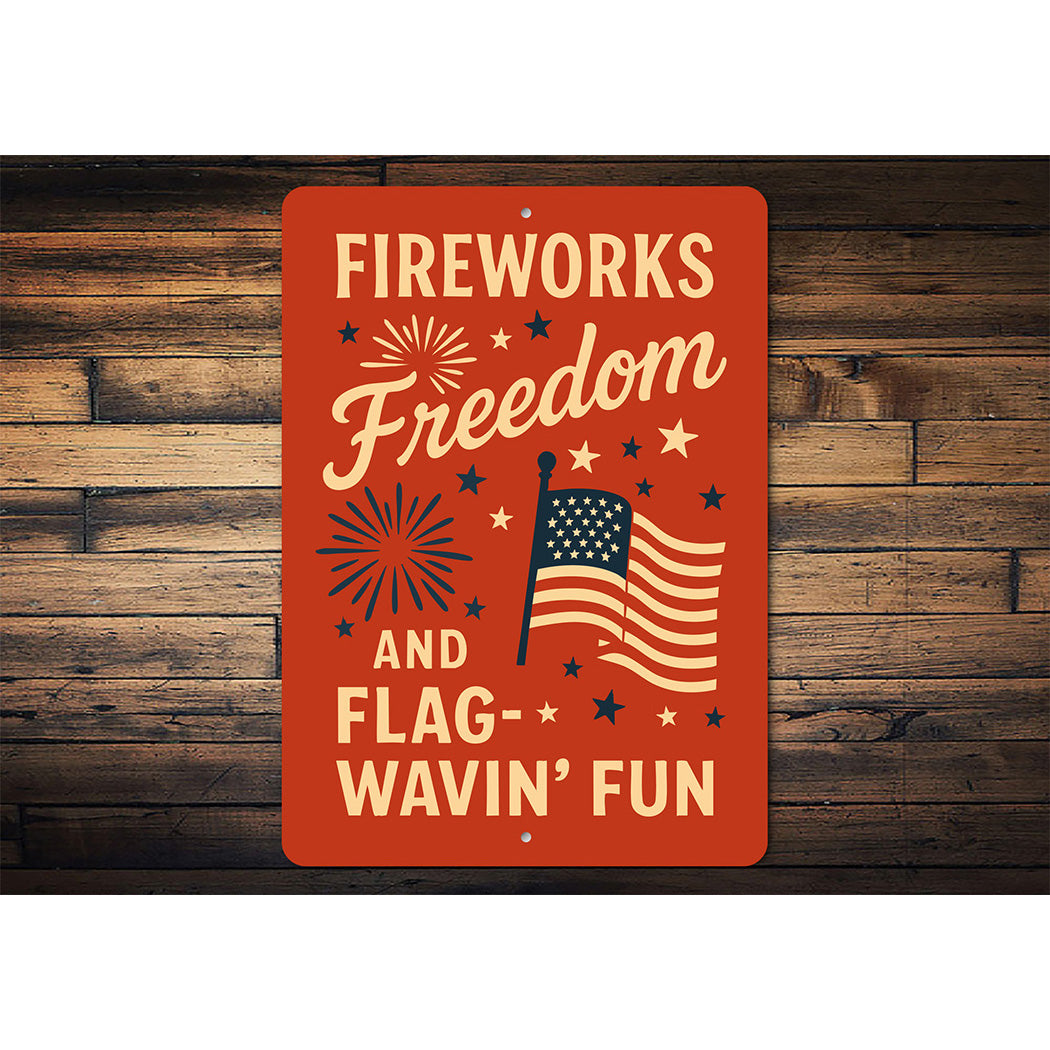 Fireworks Freedom & Flag-Wavin' Fun Metal Patriotic Decor