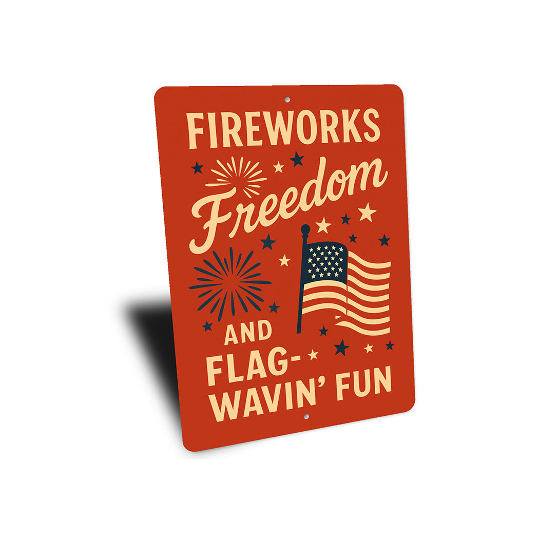 Fireworks Freedom & Flag-Wavin' Fun Metal Patriotic Decor