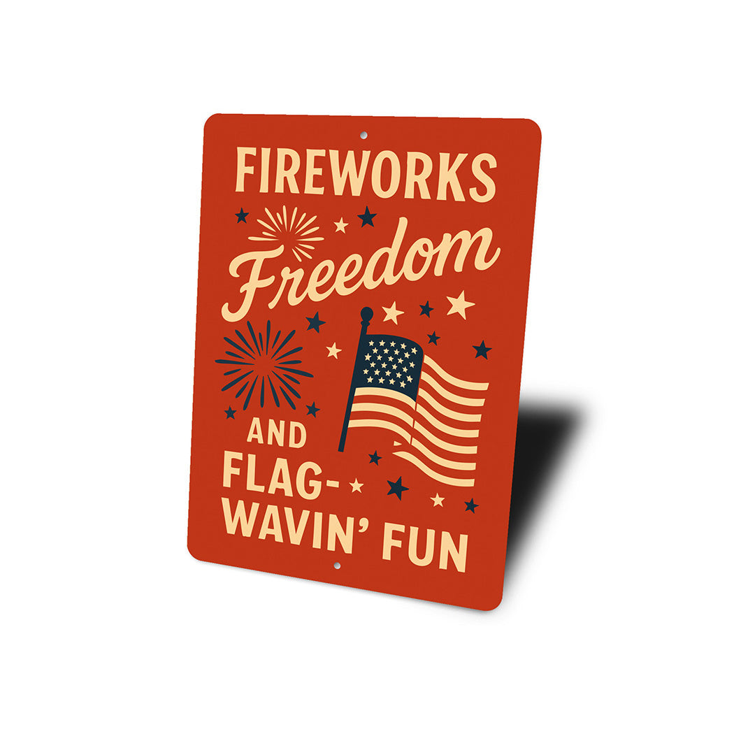 Fireworks Freedom & Flag-Wavin' Fun Metal Patriotic Decor