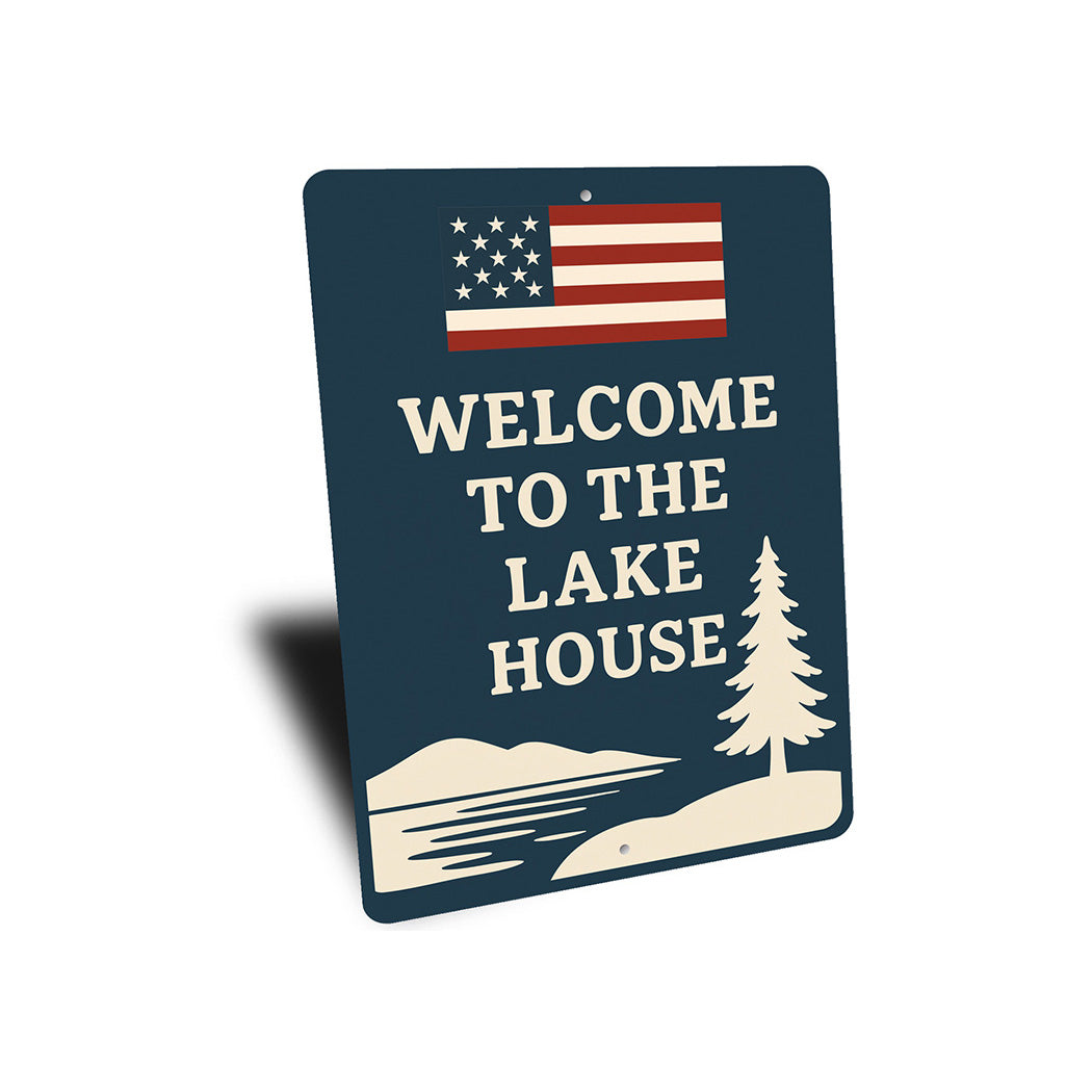 Welcome to the Lake House Metal Sign Rustic Lakeside Decor