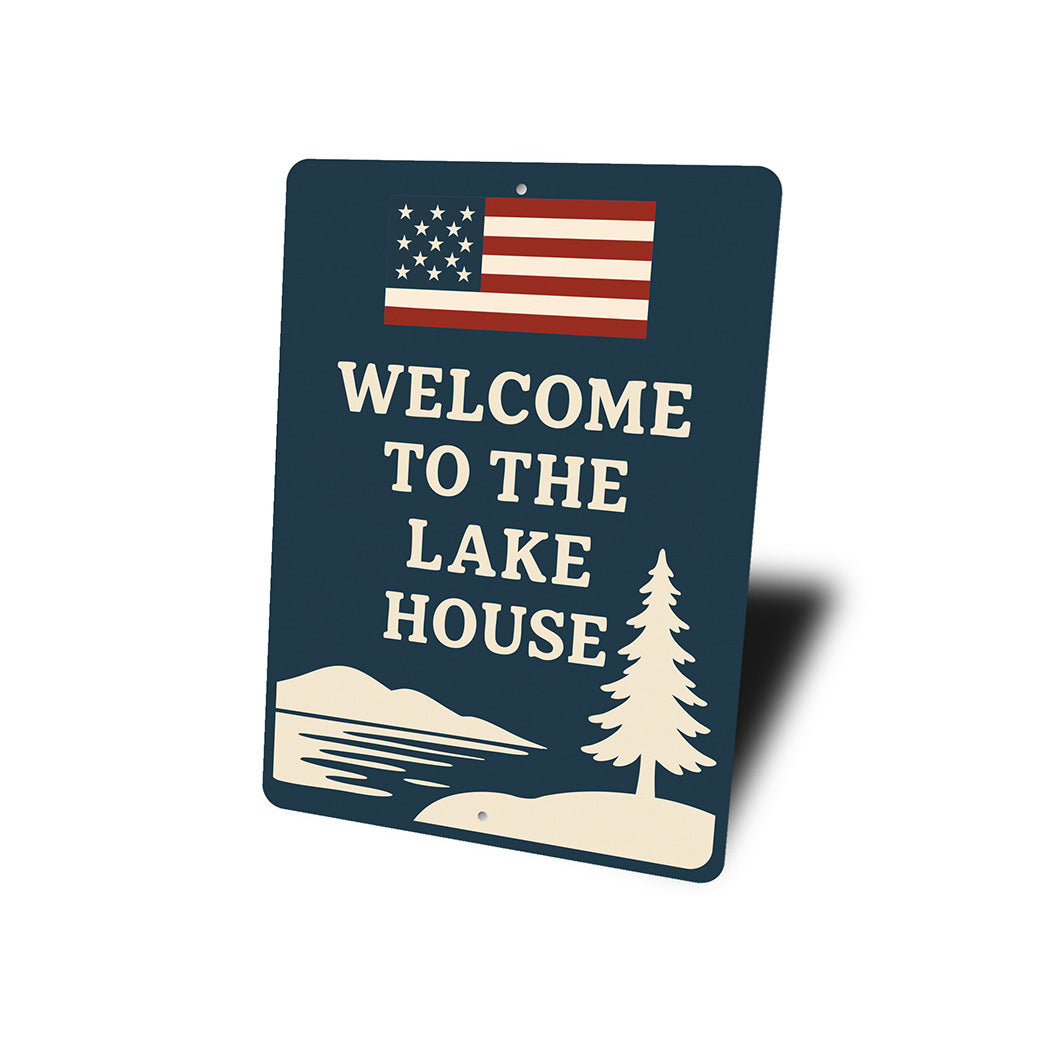 Welcome to the Lake House Metal Sign Rustic Lakeside Decor