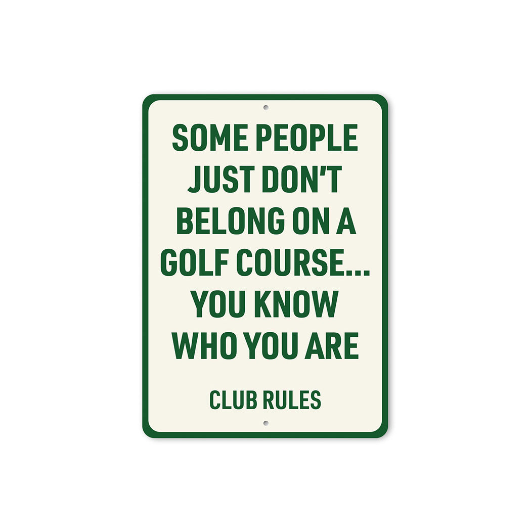 Golf Course Rules Aluminum Sign Funny Golf Club Decor