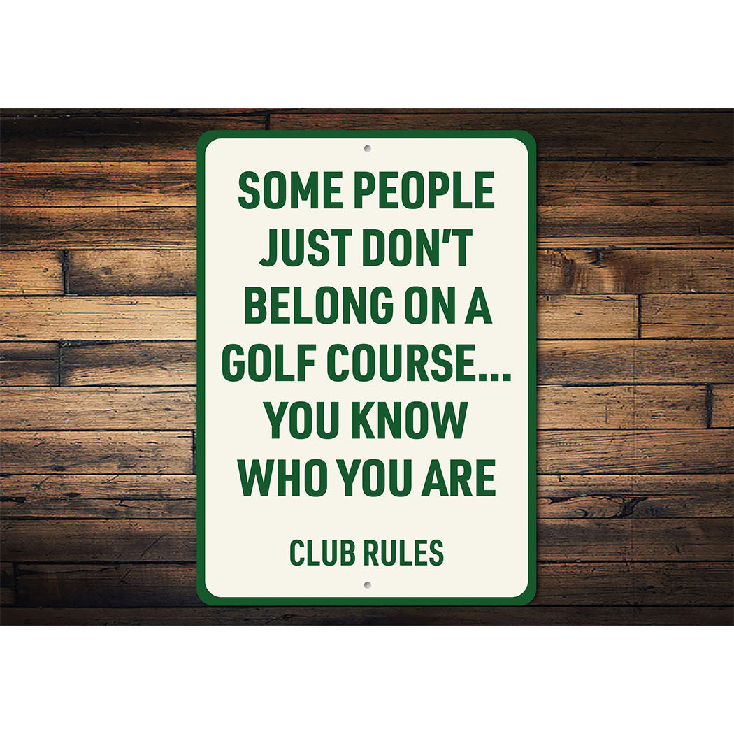 Golf Course Rules Aluminum Sign Funny Golf Club Decor