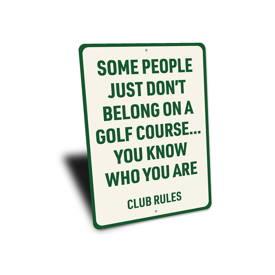 Golf Course Rules Aluminum Sign Funny Golf Club Decor
