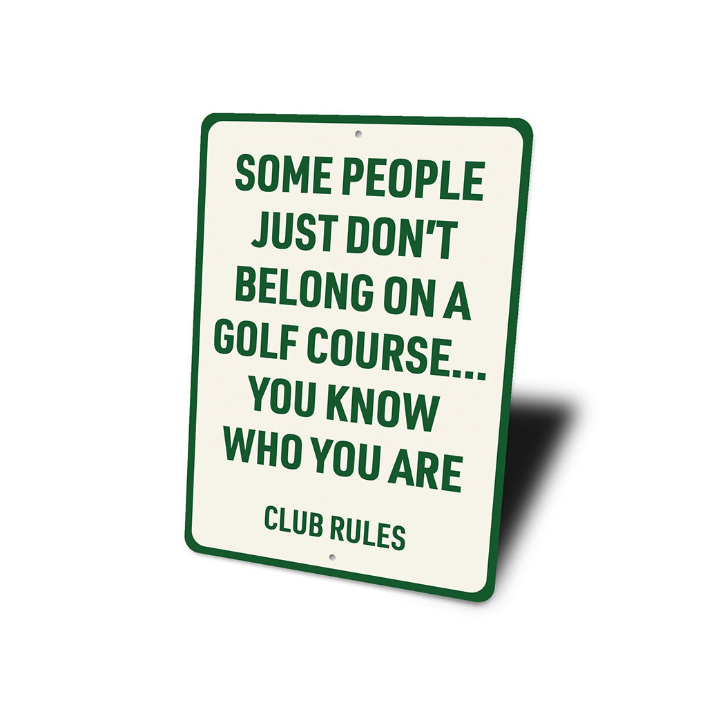 Golf Course Rules Aluminum Sign Funny Golf Club Decor