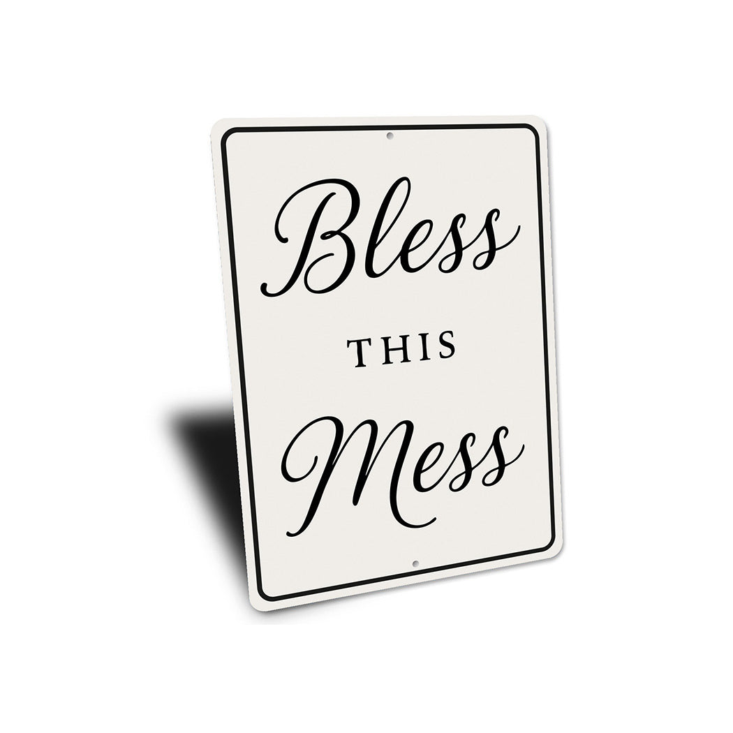 Bless This Mess Aluminum Wall Sign Rustic Home Decor