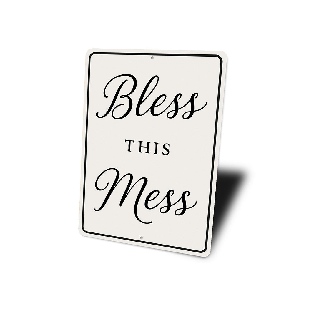 Bless This Mess Aluminum Wall Sign Rustic Home Decor
