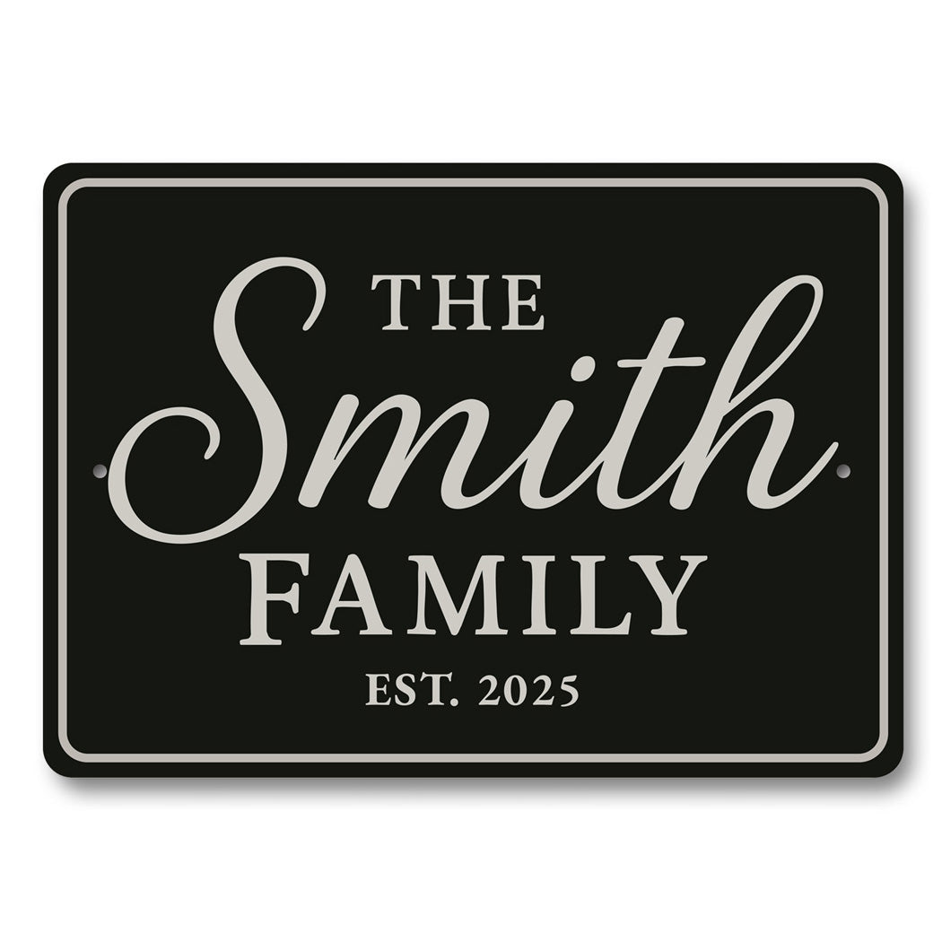 Personalized The Smith Family Est. 2025 Aluminum Wall Sign
