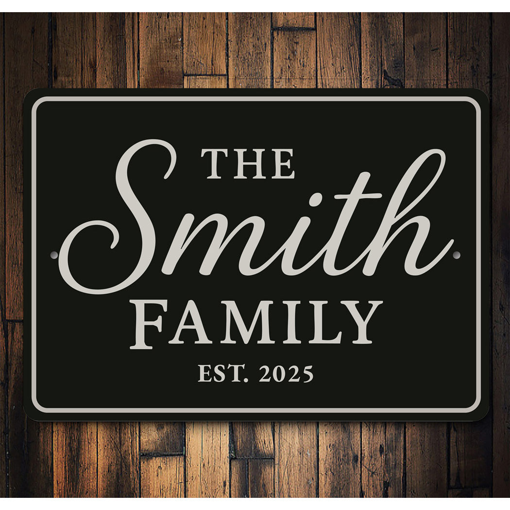 Personalized The Smith Family Est. 2025 Aluminum Wall Sign