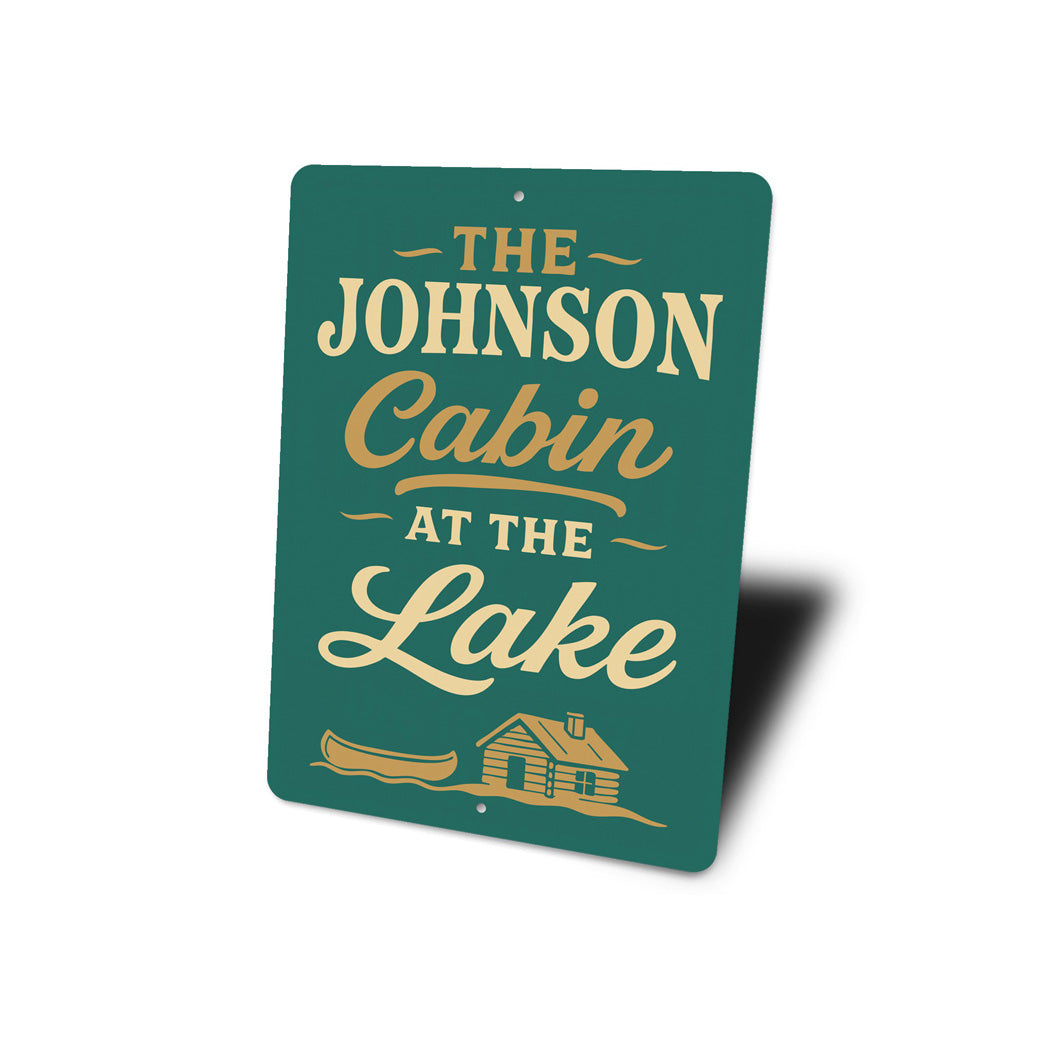 Personalized Cabin at the Lake Aluminum Decor Sign