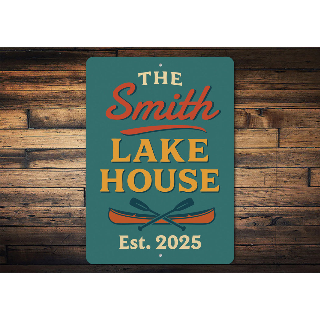 Personalized Lake House Established Year Aluminum Sign