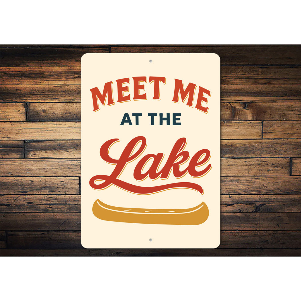 Meet Me At The Lake Aluminum Decor Canoe Sign