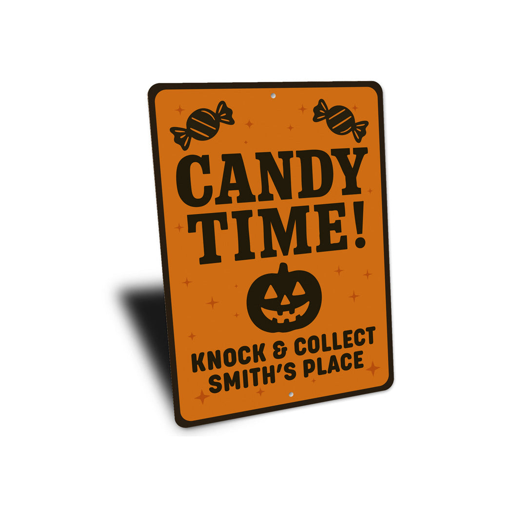 Candy Time Carved Pumpkin Knock And Collect Custom Sign