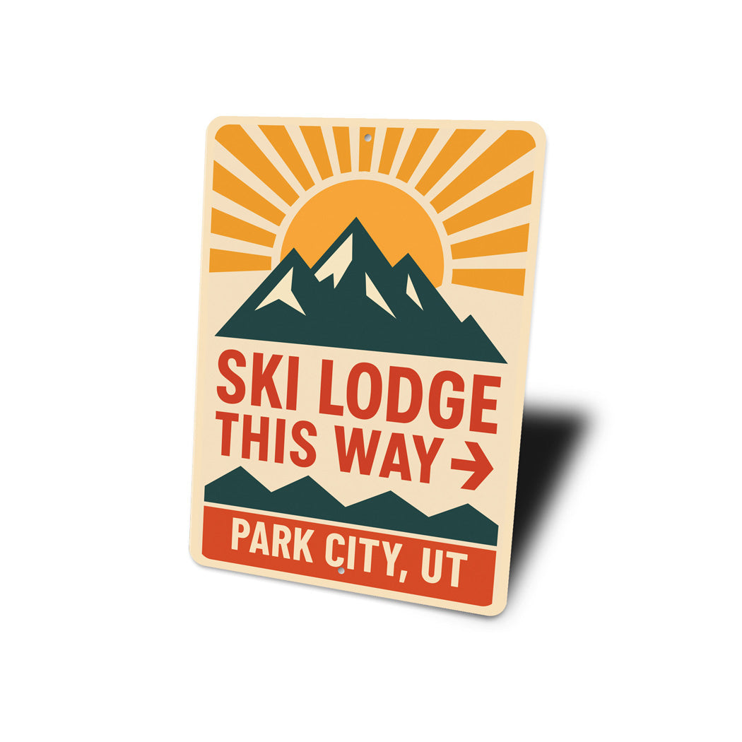 Park City Utah Ski Lodge This Way Directional Sign