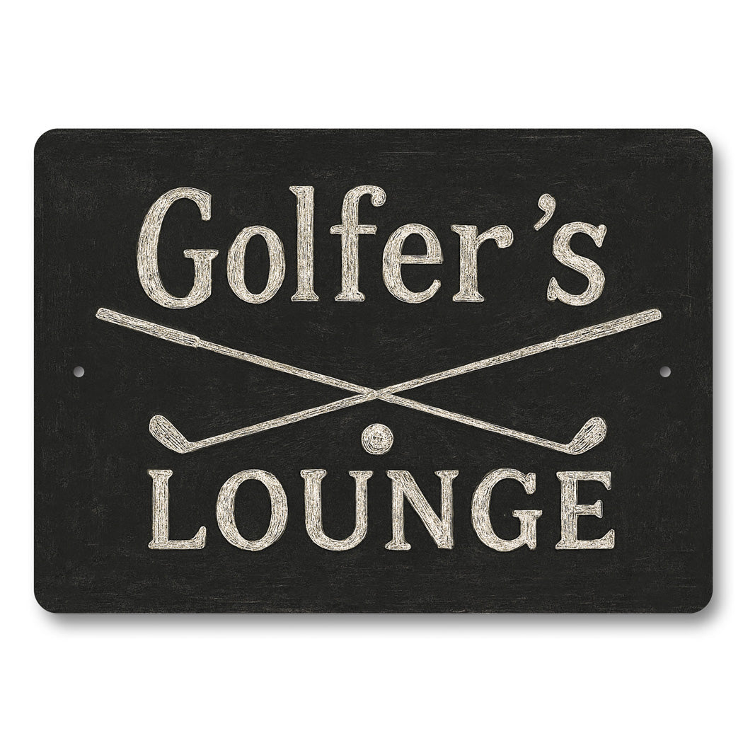 Golfer's Lounge Golfers Aluminum Decor Sign