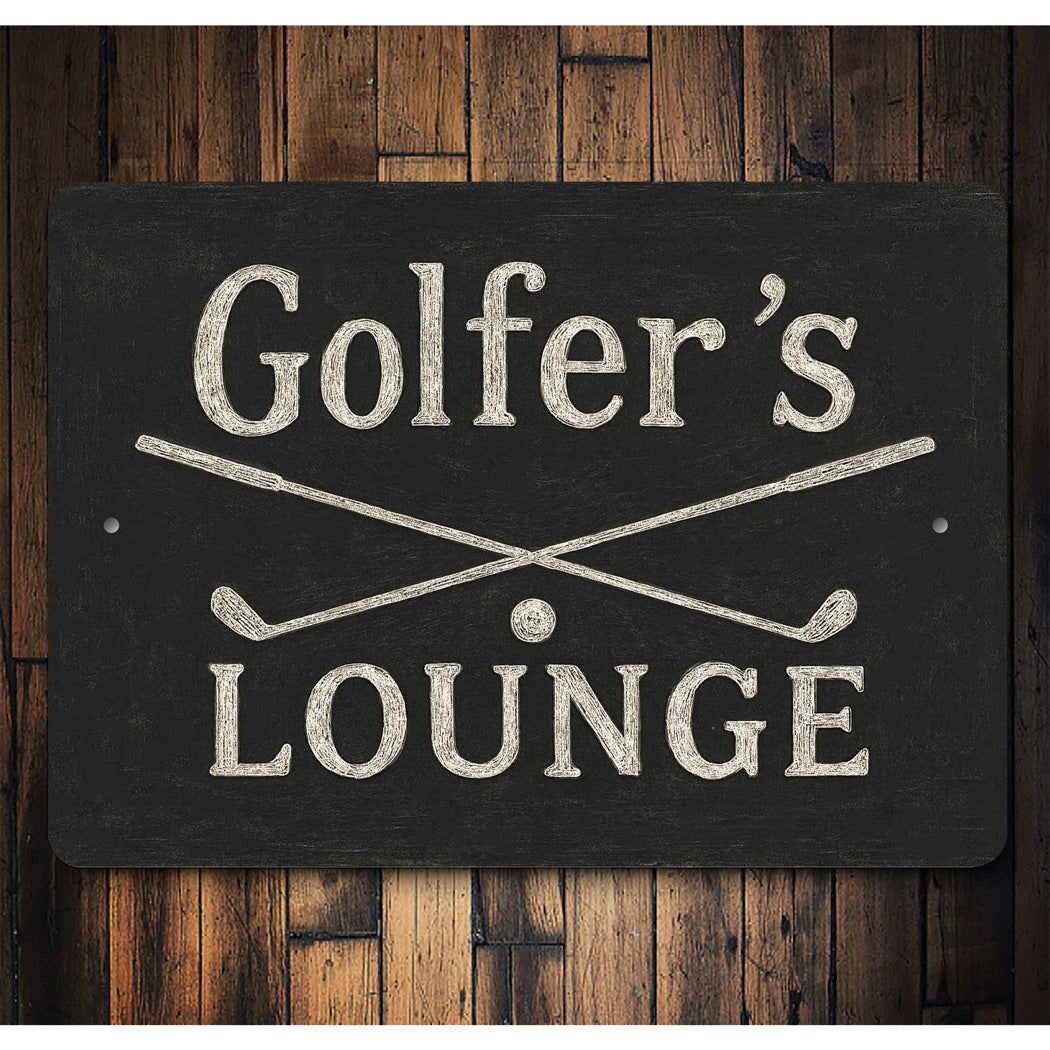 Golfer's Lounge Golfers Aluminum Decor Sign