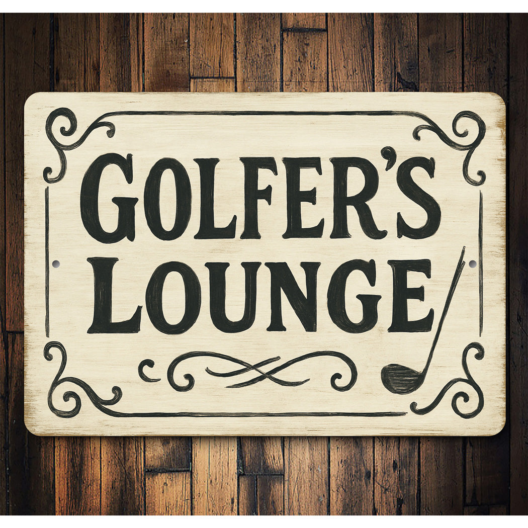 Golfer's Lounge Golf Club Vintage Aluminum Sign