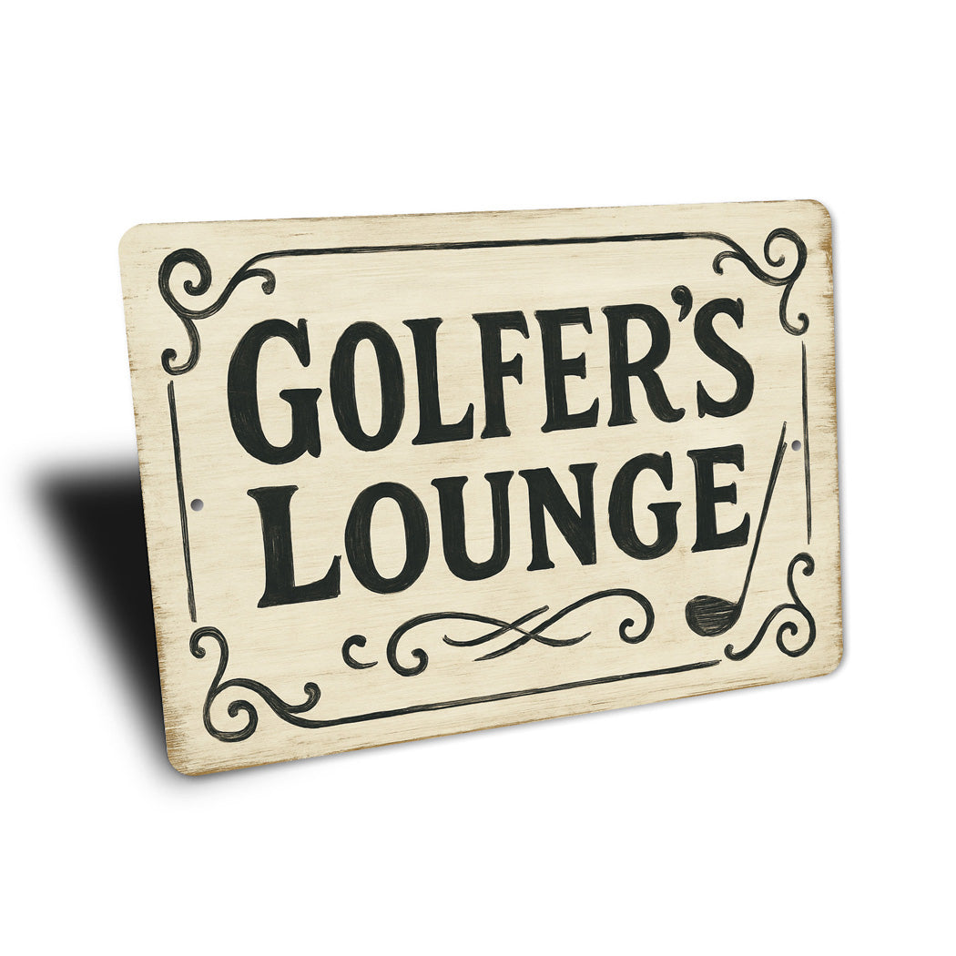 Golfer's Lounge Golf Club Vintage Aluminum Sign