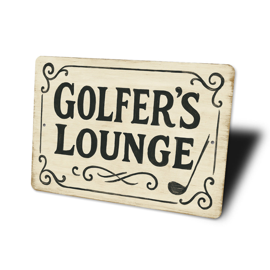 Golfer's Lounge Golf Club Vintage Aluminum Sign