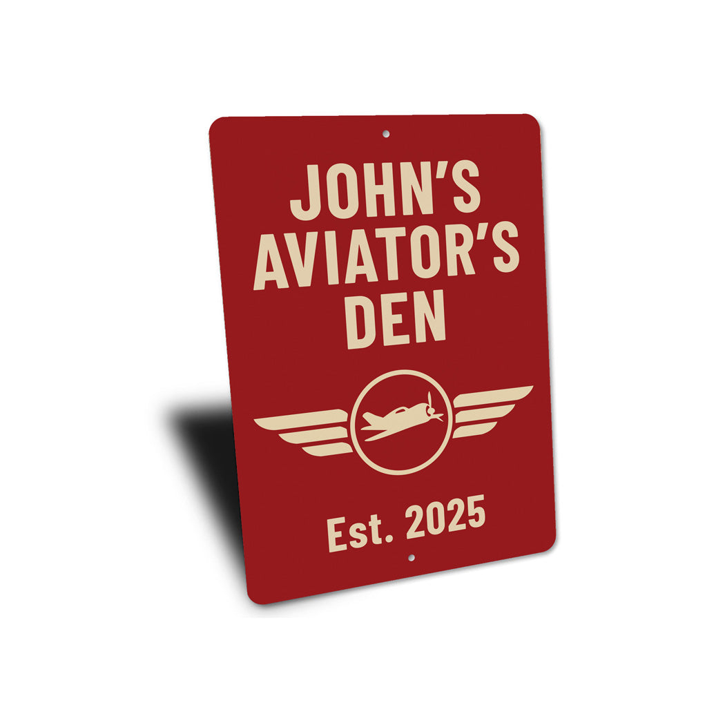 Personalized Aviator's Den Established Year Sign
