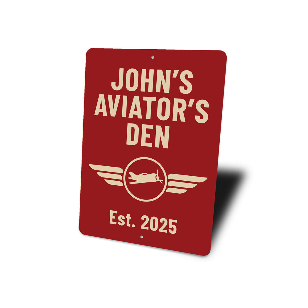 Personalized Aviator's Den Established Year Sign