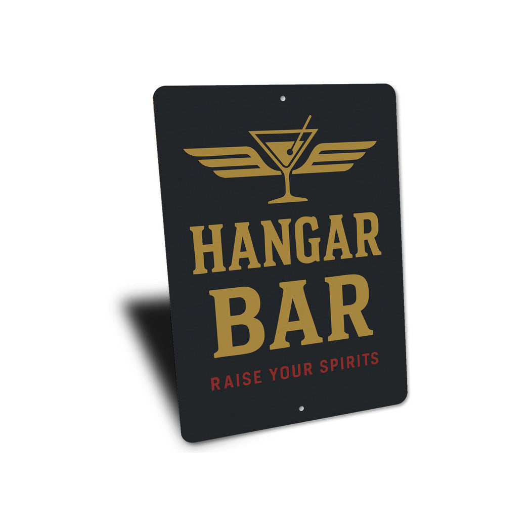 Hangar Bar Raise Your Spirits Cocktail With Wings Sign