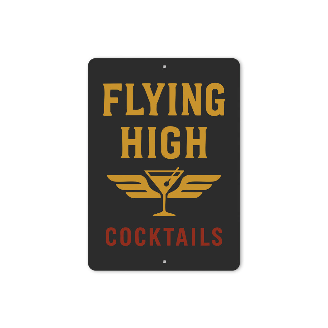 Flying High Cocktails Pilot Decor Sign