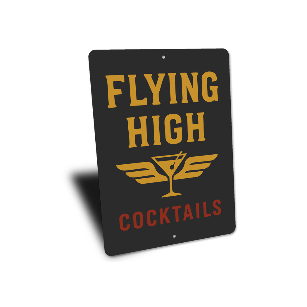 Flying High Cocktails Pilot Decor Sign