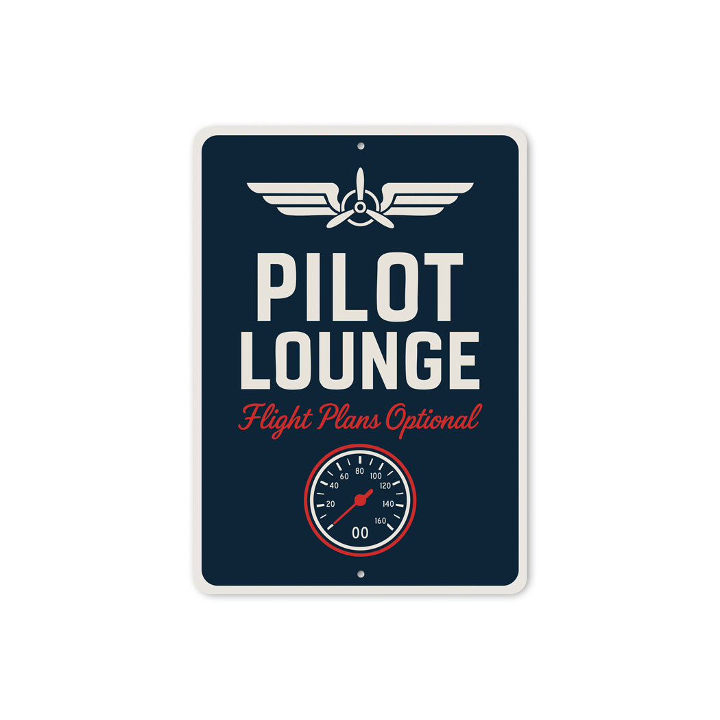 Pilot Lounge Flight Plans Optional Wings Decor Sign