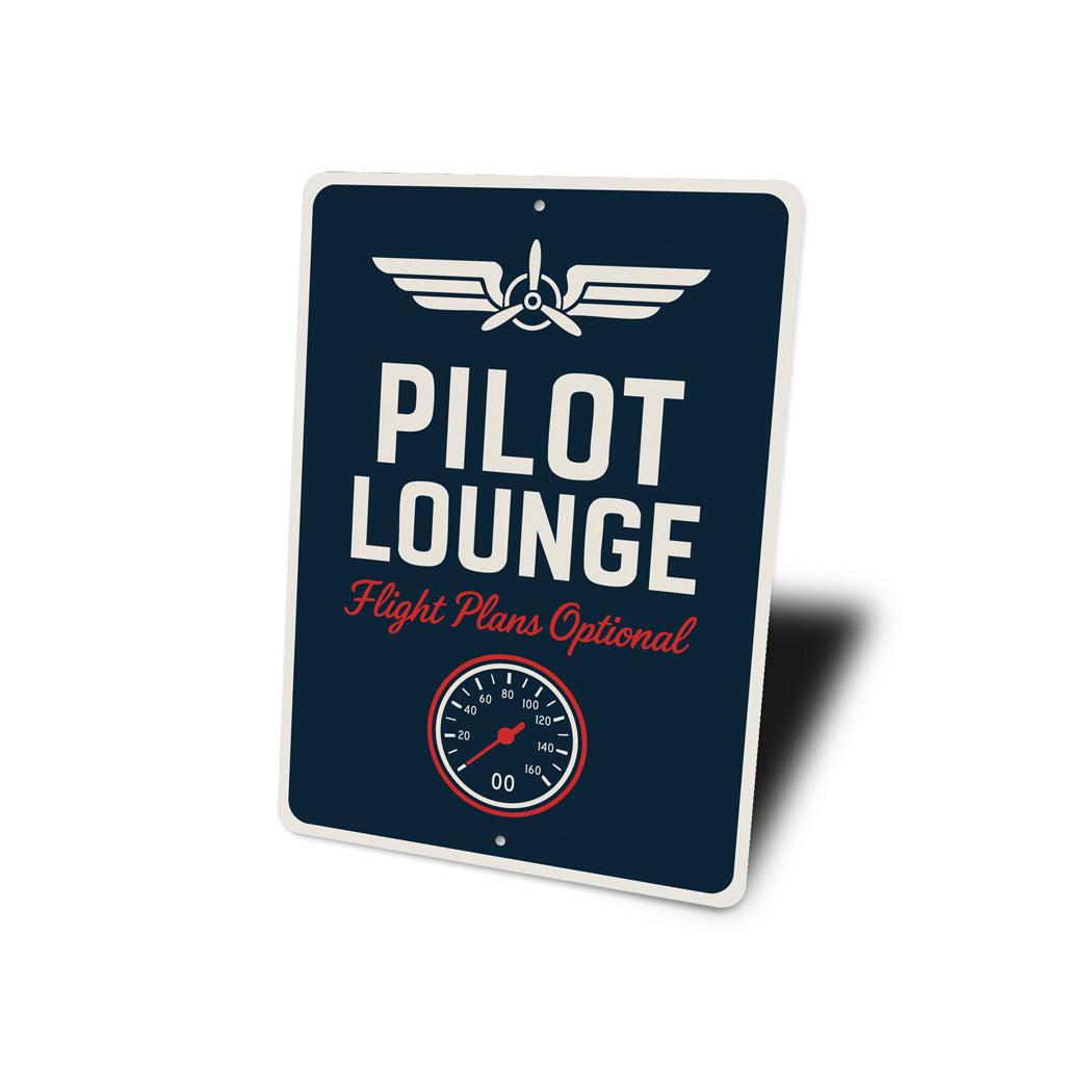 Pilot Lounge Flight Plans Optional Wings Decor Sign