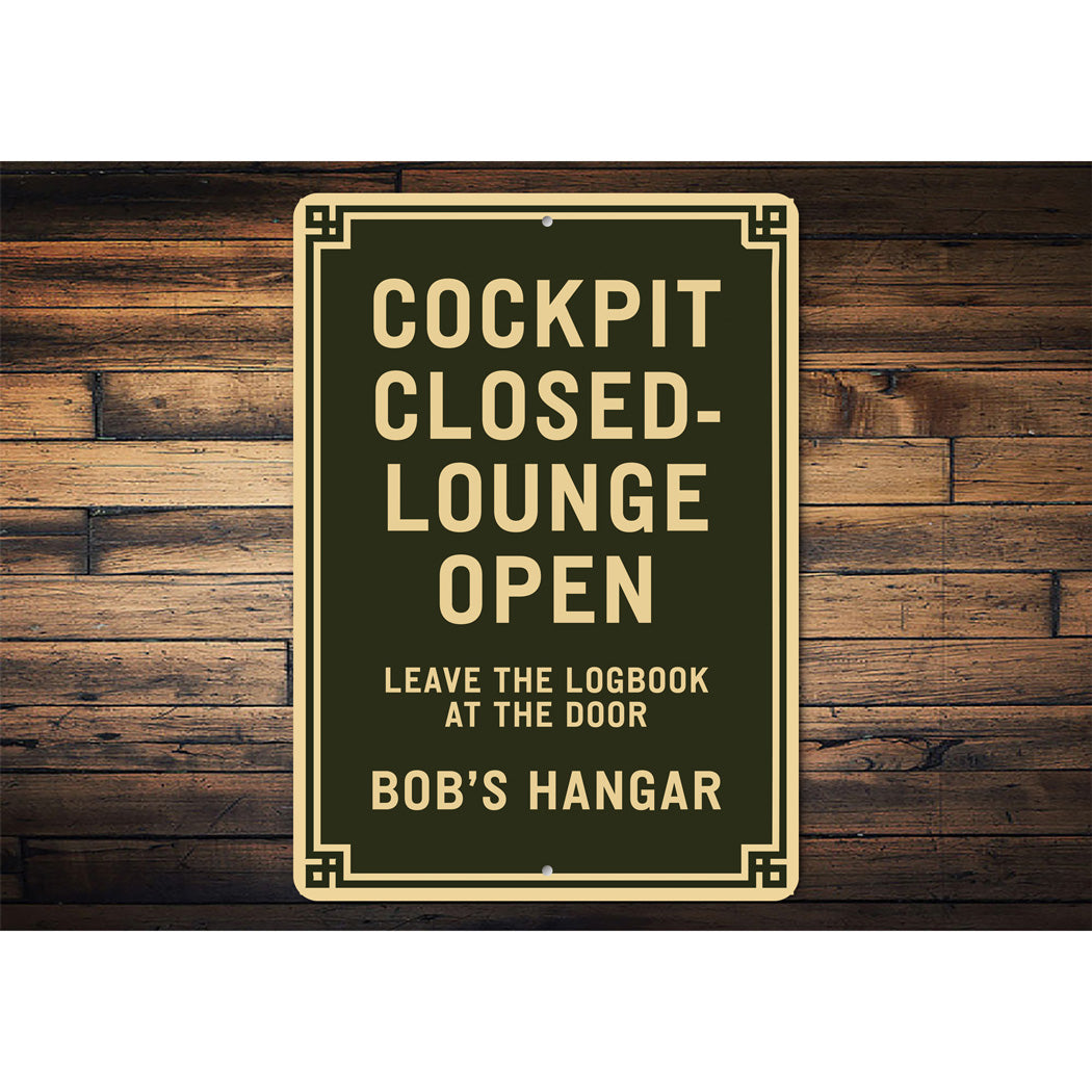 Personalized Hangar Cockpit Closed-Lounge Open Sign