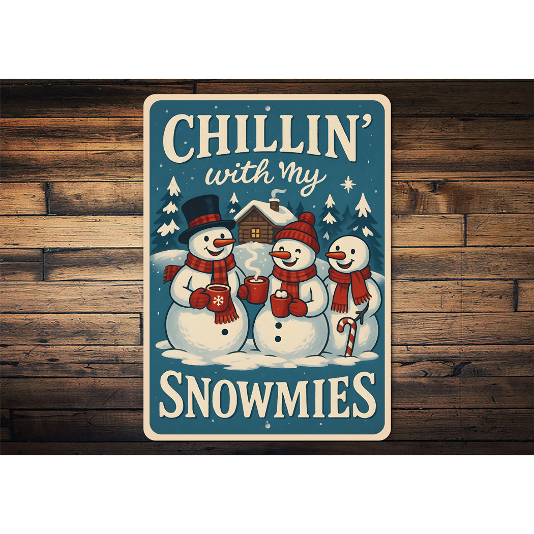 Chillin With My Snowmies Snowmen With Cocoa Sign