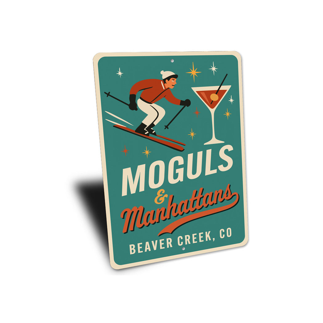Moguls And Manhattans Beaver Creek Colorado Ski Sign